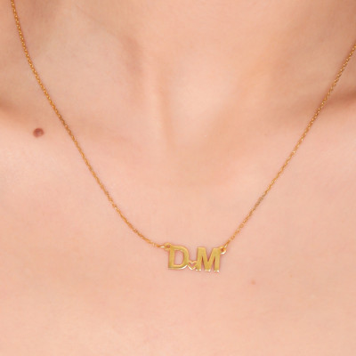 Personalized 14k Gold Heart Initial Necklace - Dainty Custom Letter Jewelry Gift for Her