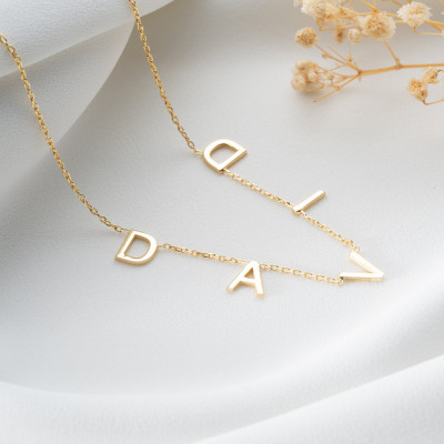 14k Gold Personalized Women's Name Necklace, Silver & Sterling Silver Nameplate Necklace, Custom Name Jewelry for Girlfriend,