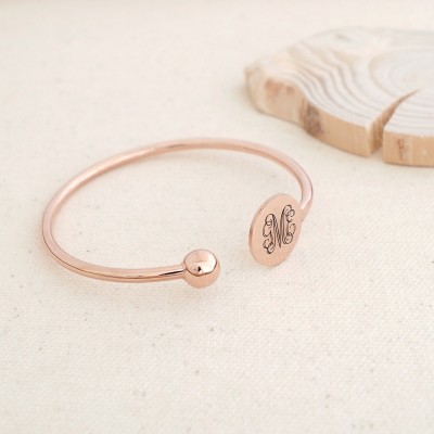 Adjustable Monogram Bangle • Personalized Monogram Cuff • Bridesmaid Gifts • Bridal Jewelry • Initials Bangle • Gift for Her