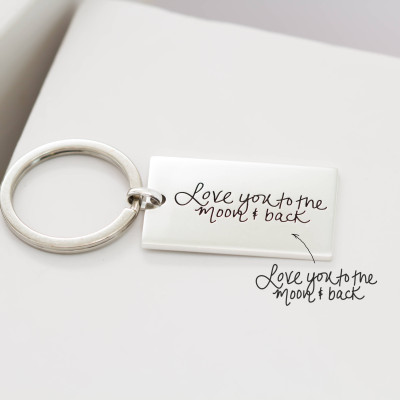 BEST MOTHER'S GIFT • Kids Drawing Keychain • Engraved Baby Artwork Charm • Personalized Heart Keychain • Mom Gift • Christmas Gift