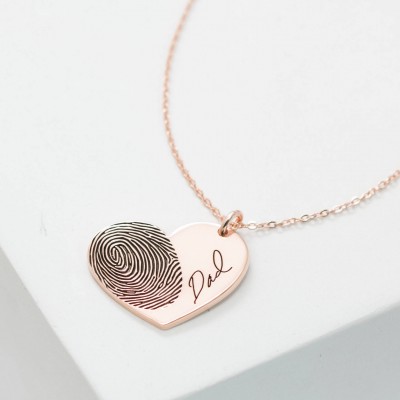 Baby FootPrint Necklace Sterling Silver - Engraved FingerPrint Necklace - Handprint Art Jewelry - New Mom Baby Keepsake Gift - Baby Announcement Gift