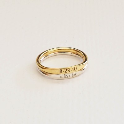 Custom Delicate Name Ring • Custom Stacking Rings • Skinny Custom Ring • Bridesmaids Gift • Baby Name Mom Gifts • Christmas Gift