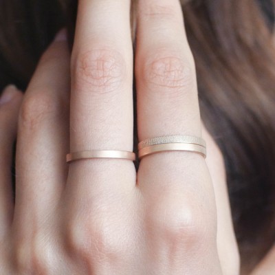 Custom FingerPrint Ring • Personalized Fingerprint Jewelry • FingerPrint Ring in Sterling Silver • Stacking Rings • Wedding Band
