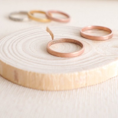 Custom FingerPrint Ring • Personalized Fingerprint Jewelry • FingerPrint Ring in Sterling Silver • Stacking Rings • Wedding Band