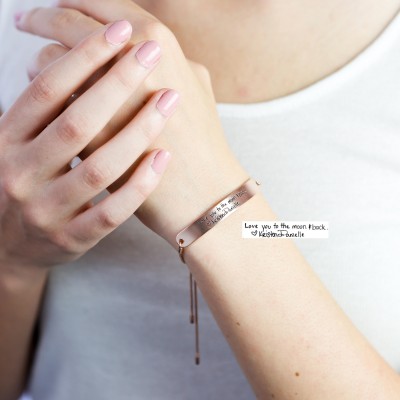 Custom Handwriting Jewelry • Actual Handwriting Bracelet • Personalize Stackable Signature Bangle • Modern Friendship Slider Bracelet