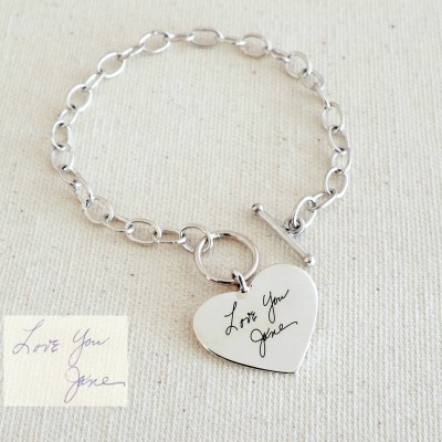 Custom Handwriting Jewelry • Handwriting Charm Bracelet • Signature Bracelet • Personalized Jewelry • Gift for Her • Mother Gift