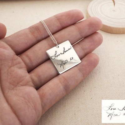 Custom Handwriting Necklace • Actual Handwriting Jewelry • Memorial Signature Keepsake Gift • Handwriting Jewelry • Mom Gift