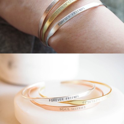 Custom Message Bracelet • Yoga Jewelry • Stacking Mantra Bracelet • Delicate Inspiration Bracelet • Gift for Her • CHRISTMAS GIFTS