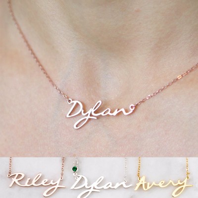 Custom Name Choker with Birthstone • Everyday Name Necklace • Personalize Children Necklace • CHRISTMAS GIFTS • Birthday Gift
