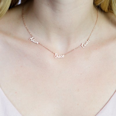 Custom Name Jewelry - Triple Name Necklace - Personalized Names Necklace - Dainty Names Necklace - Friendship Necklace - MOM gift
