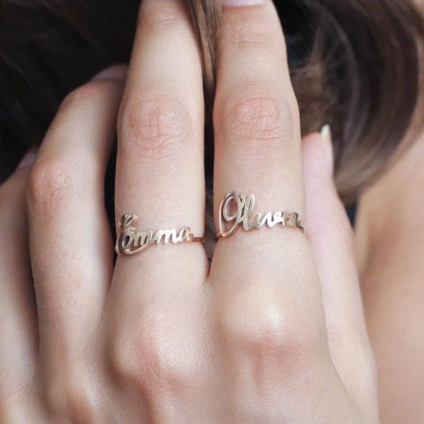 Custom Name Ring • Personalized Children Name Ring in Sterling Silver • Custom Jewelry • Gift for Her • CHRISTMAS GIFT • Mom Gift