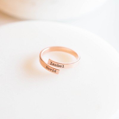 Custom Name Ring • Personalized Letter Ring • Gold Dainty Ring • Custom Initials Ring  • Wrap Ring • Gift for Her • CHRISTMAS GIFT