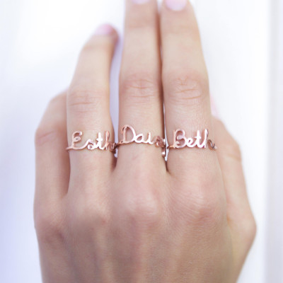 Custom Name Ring in Sterling Silver • Bridesmaids Jewelry • Personalized Jewelry • Dainty Name Ring • Gift for Her • Mother Gift