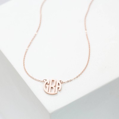 Dainty Monogram Necklace • Custom Block Monogram Initials Necklace • Personalized Name Jewelry • Bridesmaids Gifts • Wedding Gifts