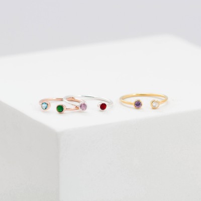 Dual Birthstone Ring • Mothers Ring • Two Birthstone Ring • Personalized Birthstone Ring • Couples Ring • His and Her Birthstone Ring