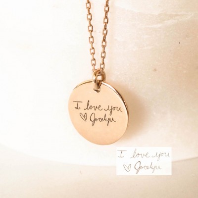 Engraved Signature Disc • Custom Actual Handwriting Charm • Expandable Bangle Charm • Adjustable Bracelet Charm • Mother's Gift