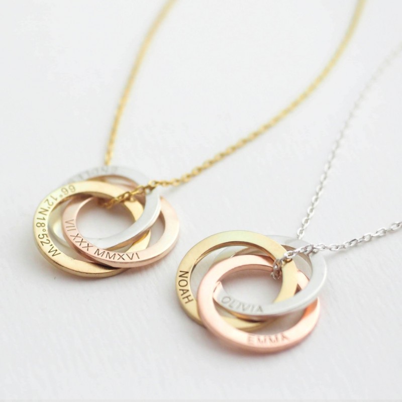 Interlocking Necklace, Circle Of Life Necklace In Stainless Steel, Ring  Linked Ring Necklace, Women's Jewelry - Necklace - AliExpress