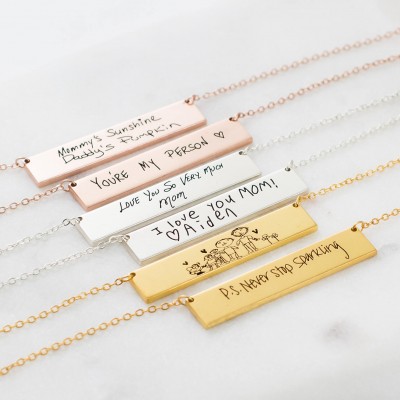 Handwriting Jewelry - Engraved Actual Handwriting Necklace - Keepsake Necklace - Custom Signature Jewelry - Personalized Gift for Her