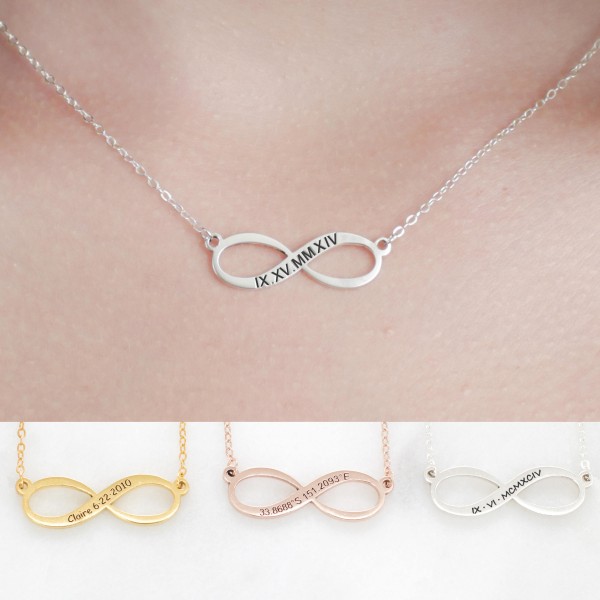 Infinity Jewelry • Silver Infinity Summer Necklace • Custom Family Sisters Charms • Personalized Infinity Gift • Christmas Gift