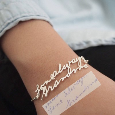 Kid's Handwriting Bracelet • Personalized Meaningful Gift for Mom • Custom Children Signature Jewelry • CHRISTMAS GIFTS for Grandma