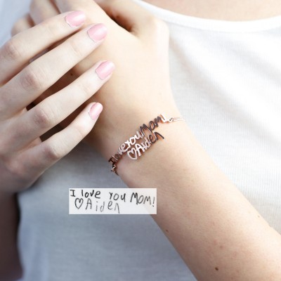 Memorial Signature Bracelet - Personalized Actual Handwriting Bracelet - Custom Handwriting Jewelry - Keepsake Jewelry - MOTHER GIFT