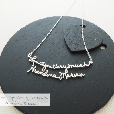 Memorial Signature Necklace - Personalized Handwriting - Keepsake Jewelry in Sterling Silver - MOTHER GIFT - Bridesmaids Gift