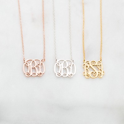 Monogram Necklace • Personalized Monogram Jewelry • Dainty Your Initials Necklace • Gold Monogram Necklace • Wedding Bridesmaid Gift
