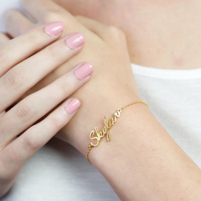 Name Bracelet • Dainty Initials Bracelet • Personalized Monogram Jewelry • Custom Children Name Bracelet for Mom • Bridesmaid Gift