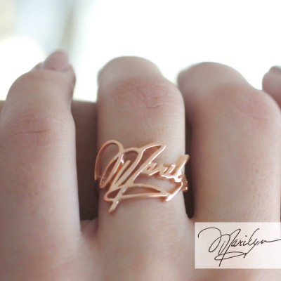 Signature Ring • Memorial Signature Jewelry • Custom Actual Handwriting Ring Sterling Silver • Name Ring • Sympathy Gift • Mom Gift