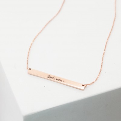 Skinny Bar Necklace • Custom Layering Inspirational Bar Necklace • Personalized NamePlate Jewelry • Children Name Jewelry for Mom