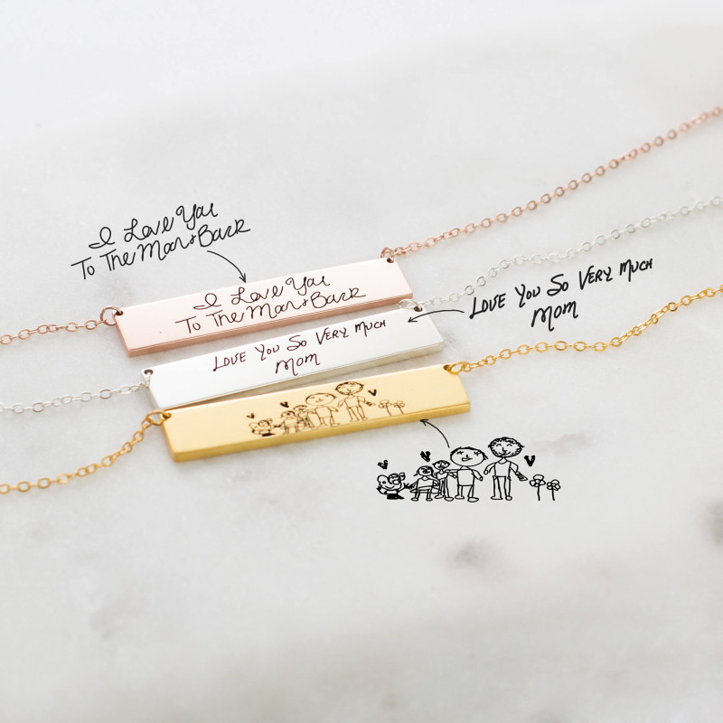 Custom Handwriting Necklace • Signature Necklace • Engraved Handwriting