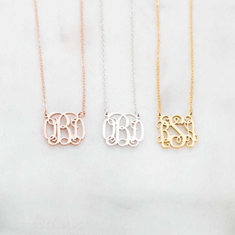 Monogram Necklace • Personalized Monogram Jewelry • Dainty Your