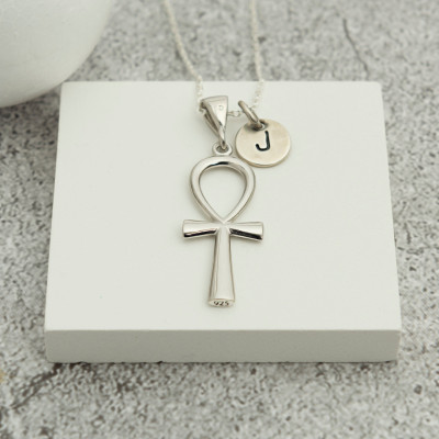 Sterling Silver Ankh Necklace for Men and Women, Egyptian Key of Life Pendant, Gold and Rose Gold Plated, Ideal Mother's Day Gift