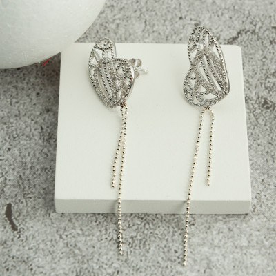 Sterling Silver Butterfly Wing Earrings - Dainty Jewelry Gift for Mother or Daughter -