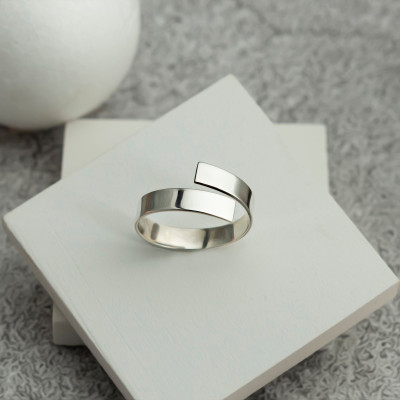 Sterling Silver Personalized Adjustable Couple Matching Ring - Valentine’s Day & Mother’s Day Gift with Two Letter Engraving