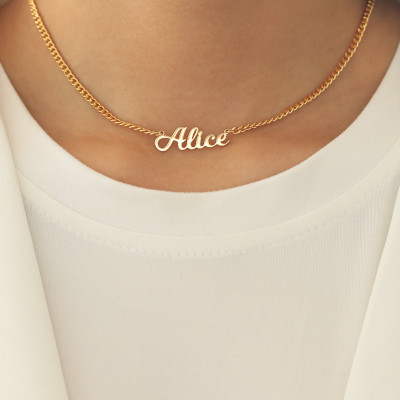 Personalized Gold Name Necklace - Custom Curb Chain Pendant, Bridesmaid Wedding Gift, Birthday Present