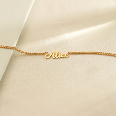 Personalized Gold Name Necklace - Custom Curb Chain Pendant, Bridesmaid Wedding Gift, Birthday Present