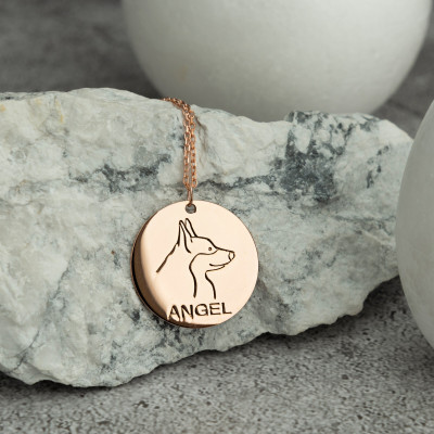 Personalized Dog Head Name Necklace - Pet Memorial Jewelry for Dog Moms - Best Friend Gift - Custom Dog Name Pendant Necklace