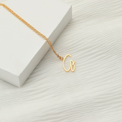 Personalized Gold Initial Necklace, Custom Name Jewelry, Tiny Initial Necklace for Her, Handmade Christmas Gifts