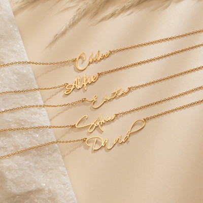 Personalized 18K Gold Name Necklace, Custom Minimalist Jewelry Gift for Mom, Dainty Mother's Day Gift