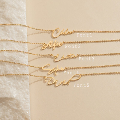 Personalized 18K Gold Name Necklace, Custom Minimalist Jewelry Gift for Mom, Dainty Mother's Day Gift