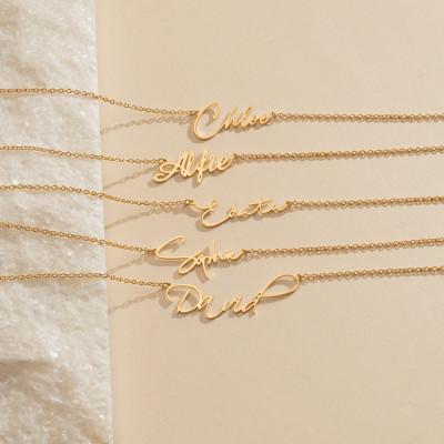 Personalized 18K Gold Name Necklace, Custom Minimalist Jewelry Gift for Mom, Dainty Mother's Day Gift