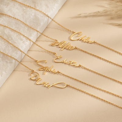 Personalized 18K Gold Name Necklace, Custom Minimalist Jewelry Gift for Mom, Dainty Mother's Day Gift