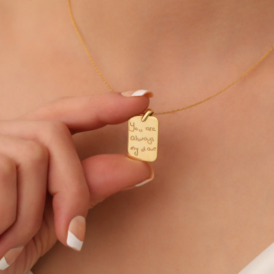 Personalized Gold Handwriting Necklace - Custom Signature Memorial Jewelry for Couples - Valentine's Gift