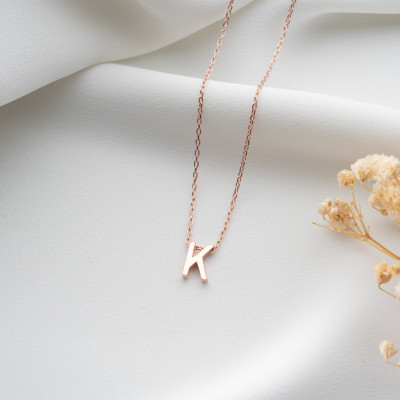 Personalized Gold Initial Necklace for Women - Minimalist Silver Letter Pendant with Birthstone, Custom Christmas Gifts