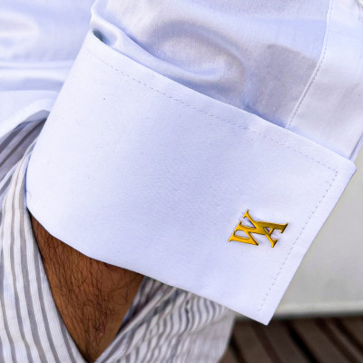 Personalized Gold-Filled Initial Cufflinks for Men, Custom Monogram Gift