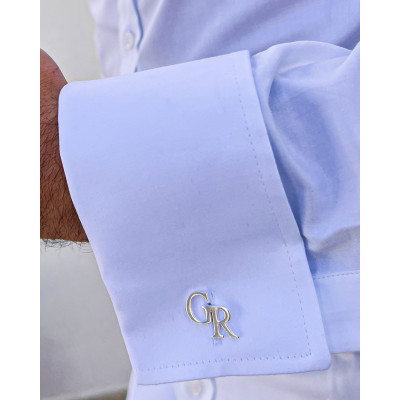 Personalized Gold-Filled Initial Cufflinks for Men, Custom Monogram Gift