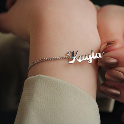 Personalized Name Bracelet, Chunky Chain Bracelet, Delicate Silver Bracelet, Mother’s Day Gift, Unique Gift