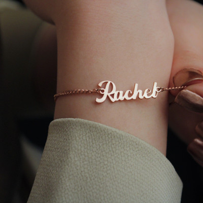 Personalized Name Bracelet, Chunky Chain Bracelet, Delicate Silver Bracelet, Mother’s Day Gift, Unique Gift