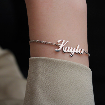 Personalized Name Bracelet, Chunky Chain Bracelet, Delicate Silver Bracelet, Mother’s Day Gift, Unique Gift